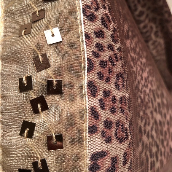 🛑SOLD📦 • 
Leopard, Brown Mesh Overlay & Bronze Sequin Skirt•FINAL MARKDOWN - Picture 4 of 8